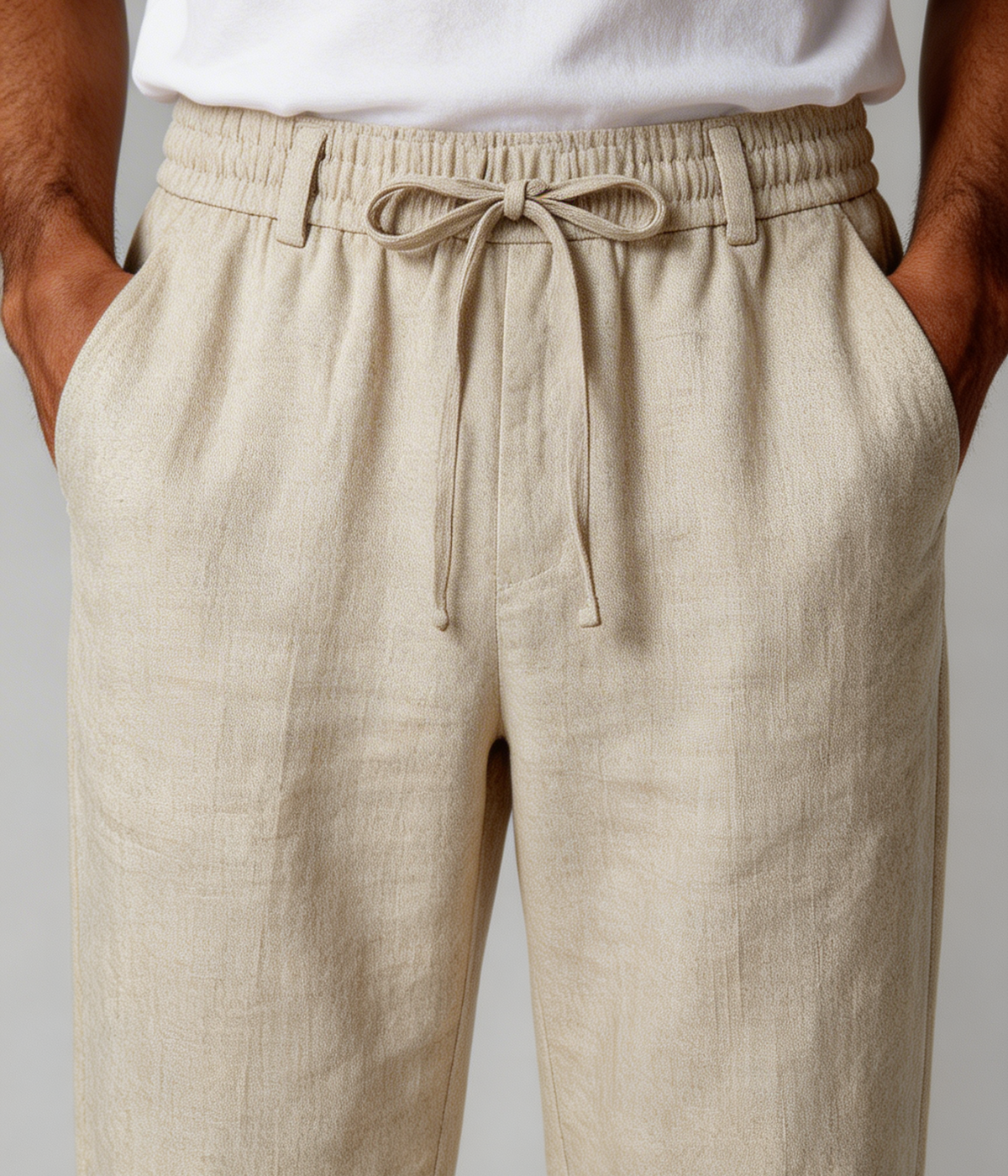 Beige Linen Trousers
